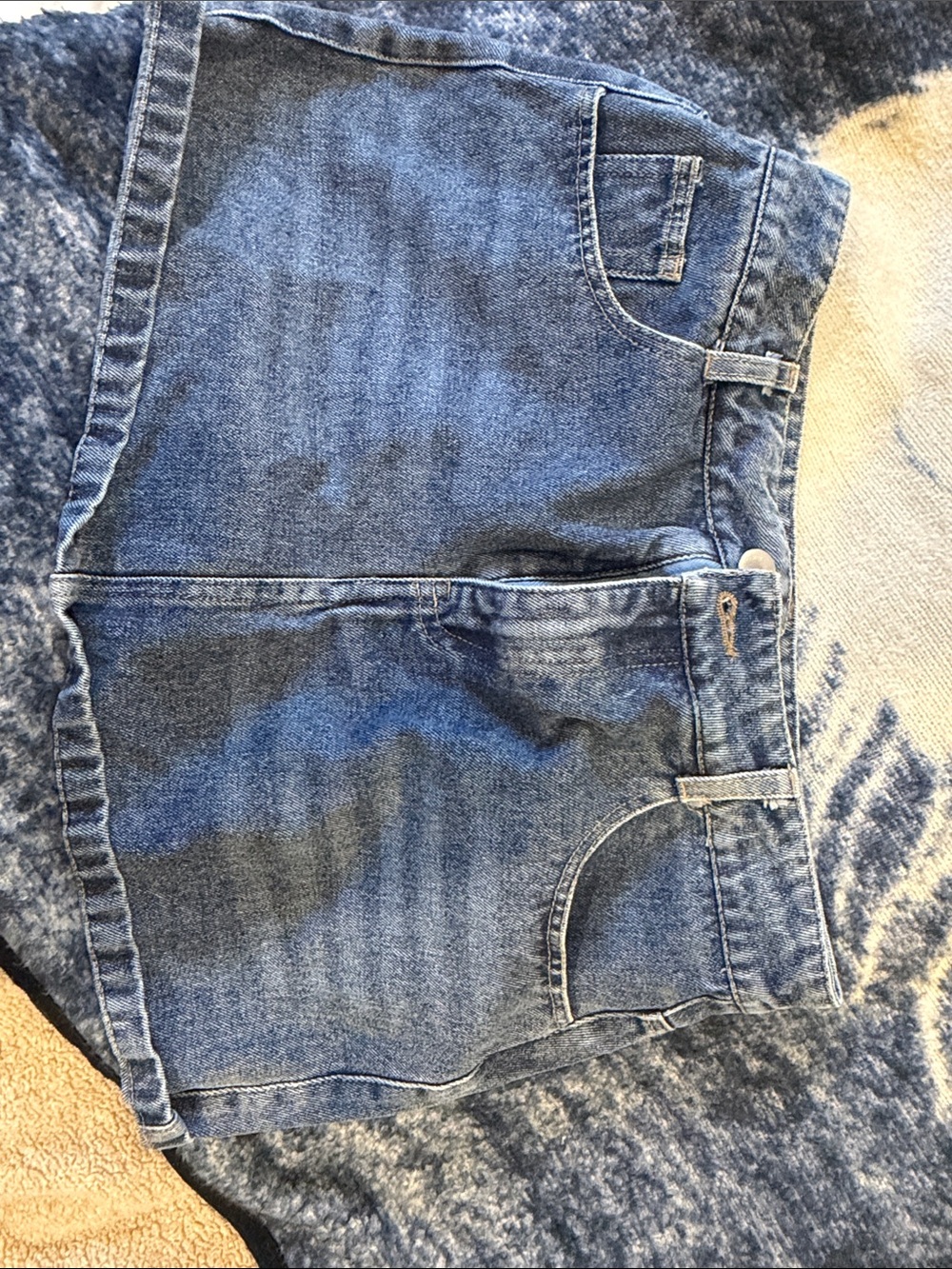 SHEIN Classic Blue Denim High-Rise Jean Shorts